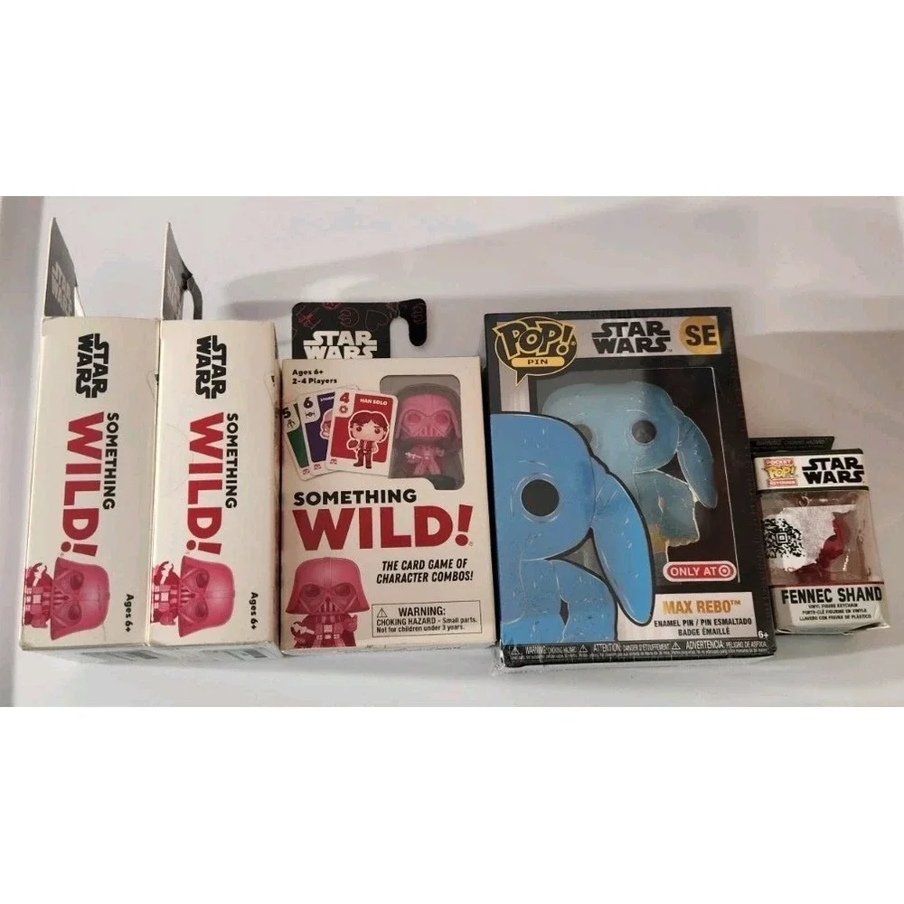 Lot Of 5 Funko Star Wars Something Wild Card game Max Rebo Pin Fennec Shand Boba